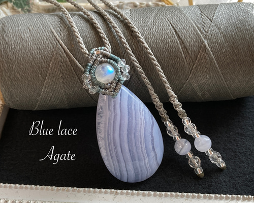 共生石‪❤︎マクラメ編みイヤリング◆1488◆アメジスト共生レースアゲート❤︎ 共生石‪❤︎マクラメ編みイヤリング◇1488◇アメジスト共生‬