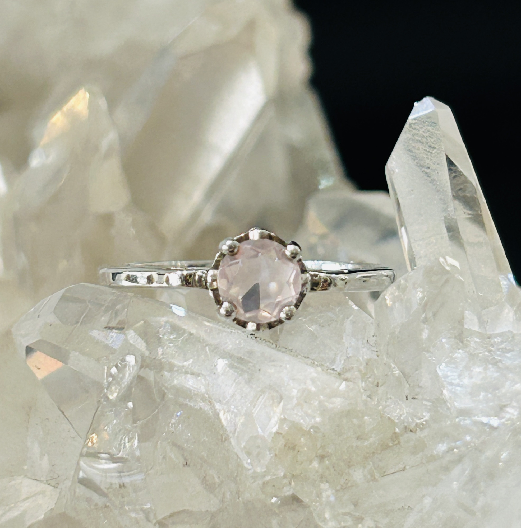 クリアローズクォーツ シルバーリング