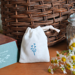 サシェ カモミール プチギフト ドライフラワー リネン 巾着 ギフト