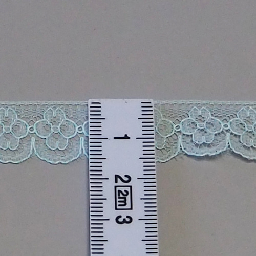 2m】1.5㎝幅 レース 水色 ライトブルー ハンドメイド 手芸 細幅