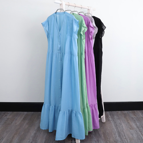 通気性&速乾性◎ピンタックが柔らかさをプラス コットン 前開き 裾