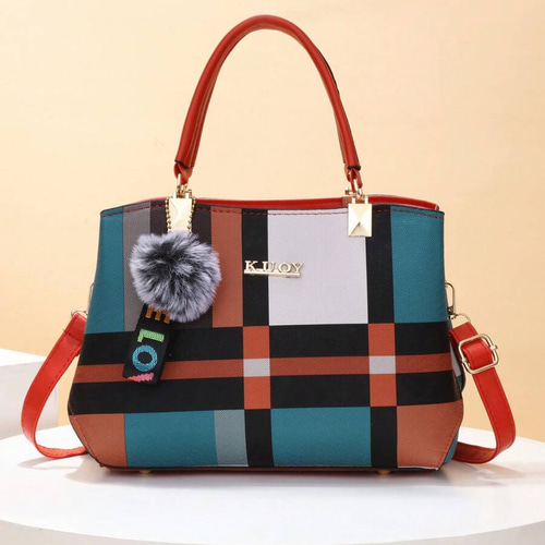 pppp チェック柄ショルダーバッグ 予約販売】ドット&チェック柄ショルダーバッグ/トートバッグ