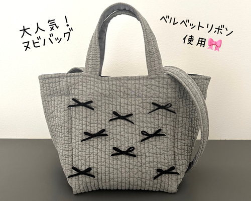 めいこ♡大人気リボン付きヌビバッグ 大人気！リボン付きヌビバッグ♡ トートバッグ kiki 通販