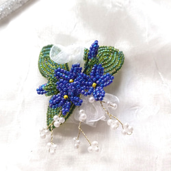 ○フラワービーズブローチ すみれ B11 ブローチ ビーズ大好き