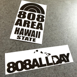 US ハワイ Hawaii 808 ALLDAY お得2枚セット 002 ステッカー 【カラー