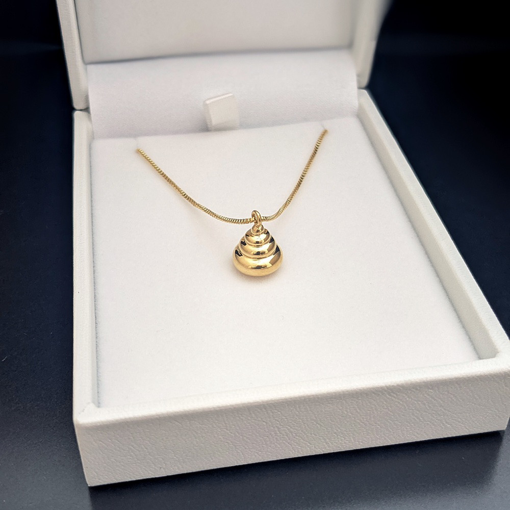 金のうんこMAXネックレス・ペンダント（宝石入りモデル）：シルバー＋金メッキ