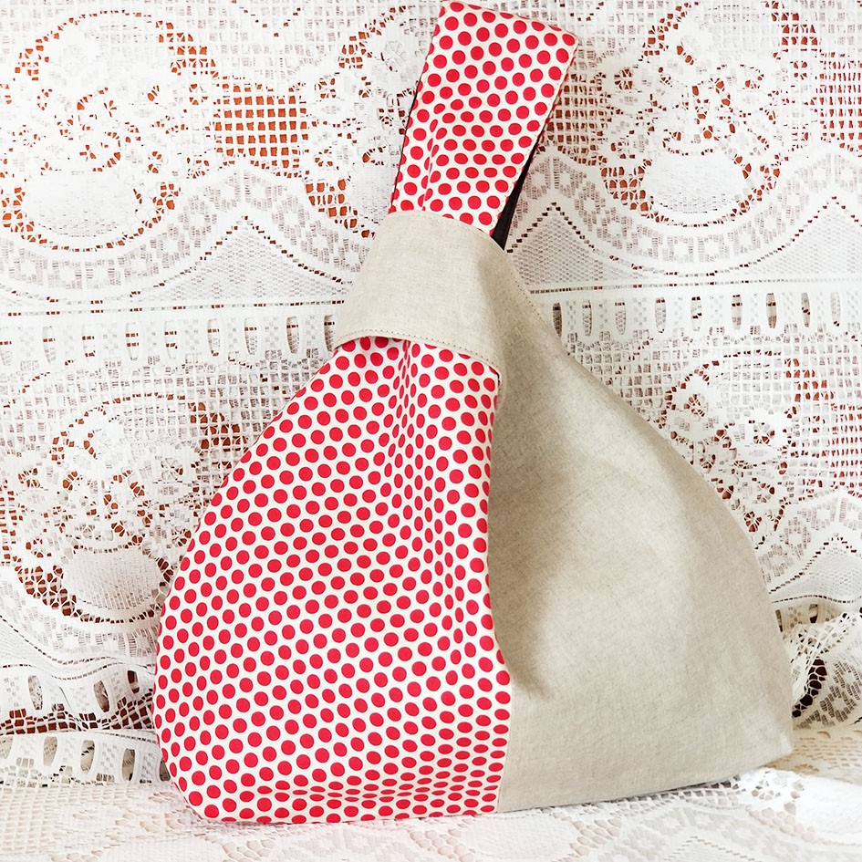 クロスハンドルポーチ★リネン＆ドットRouge  New♪♪