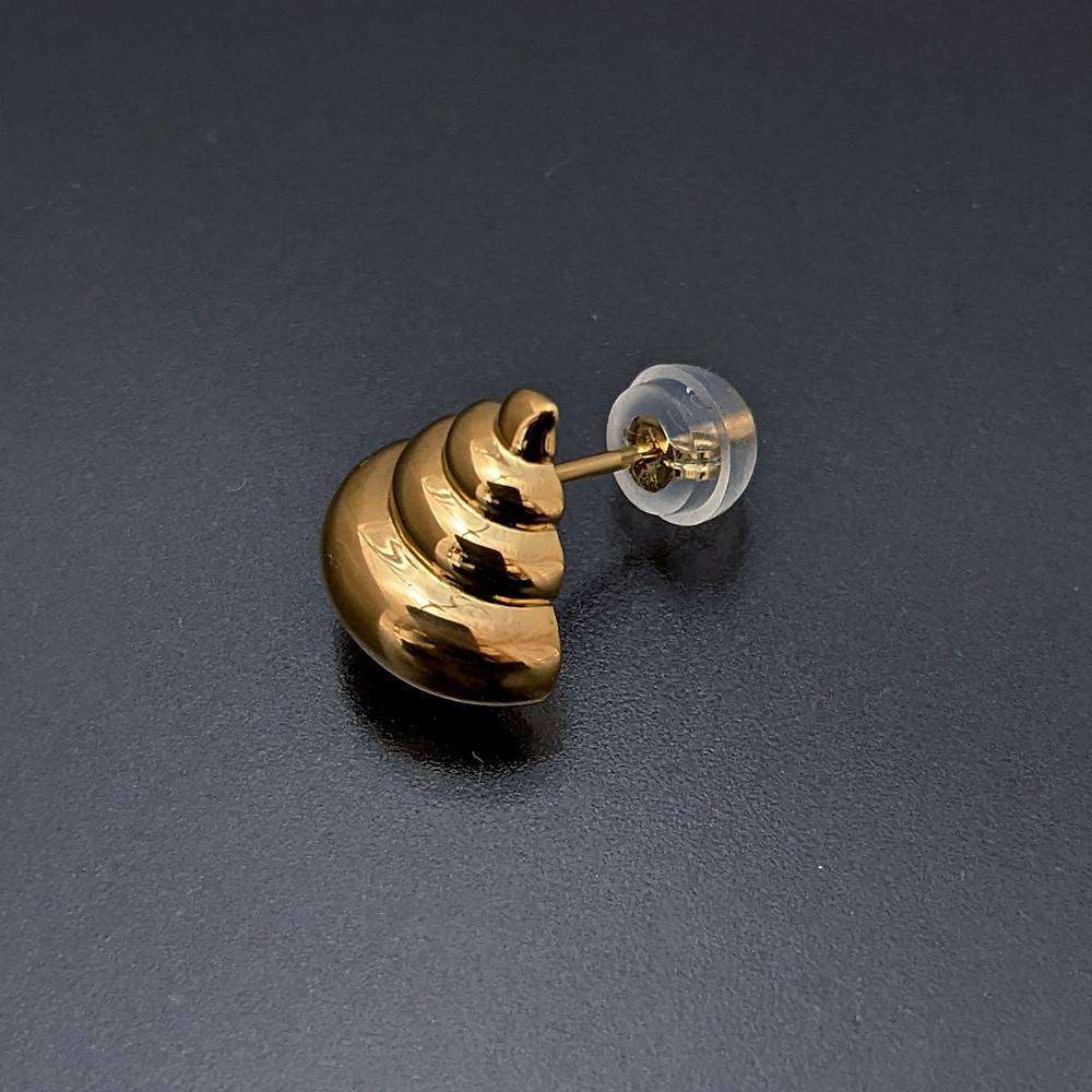金のうんこMAXピアス（ハーフモデル）・片方のみ：シルバー＋金メッキ