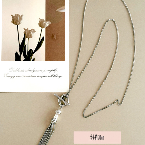 アレルギー対応✧*｡】アンティーク シルバー マンテルネックレス