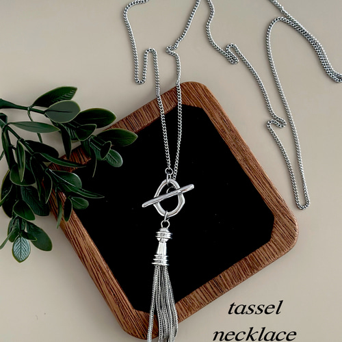 アレルギー対応✧*｡】アンティークシルバー マンテルネックレス ロング