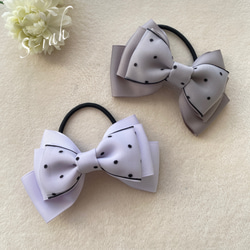 再販］ふんわり かわいい♡ リボン 《ショッキングピンク》 ヘアゴム S