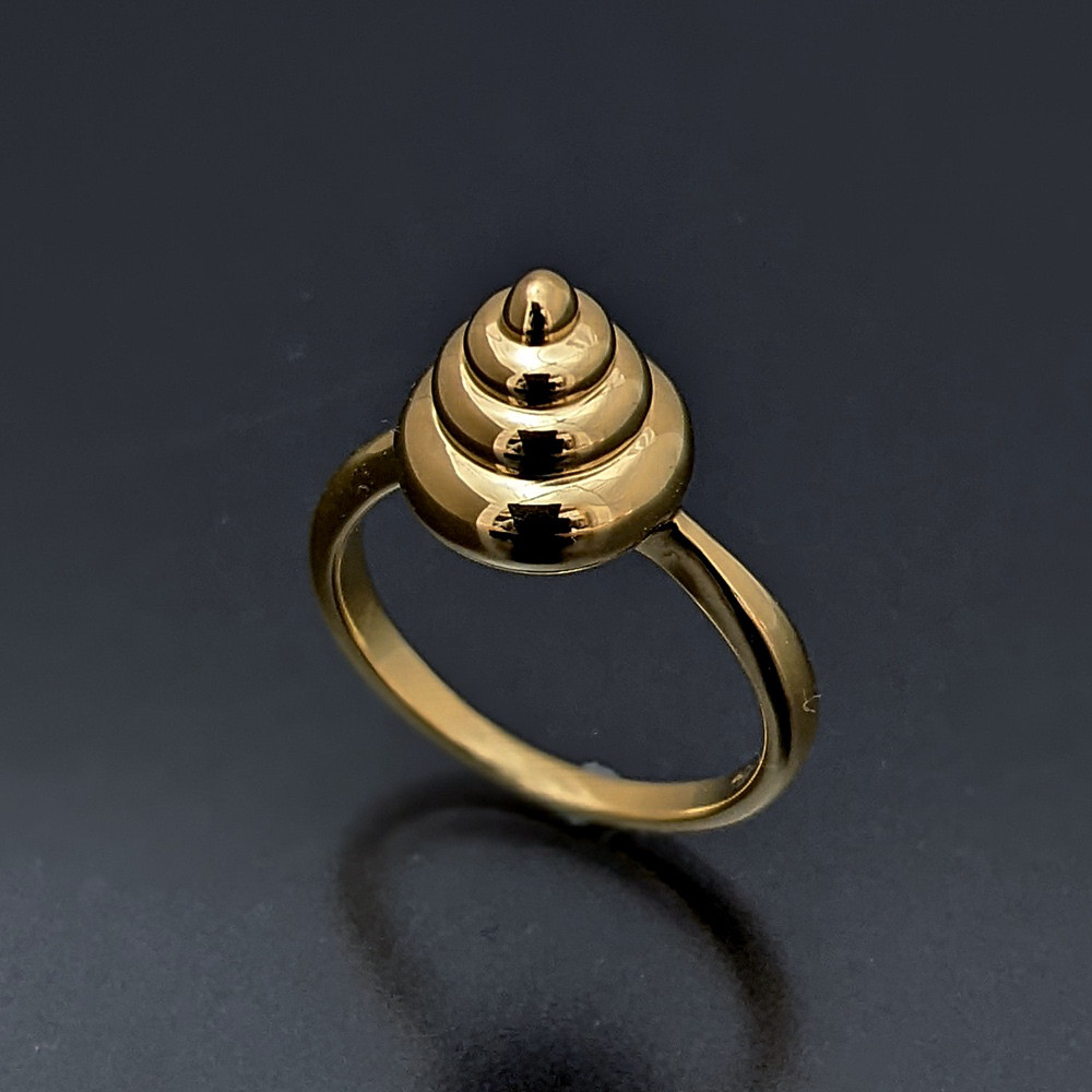 金のうんこMAXリング（宝石入りモデル）：シルバー＋金メッキ