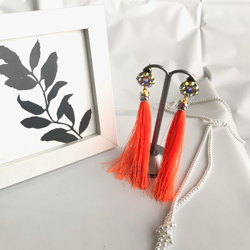 EA-19 Ballroom 社交ダンスアクセサリー フリンジピアスorイヤリング