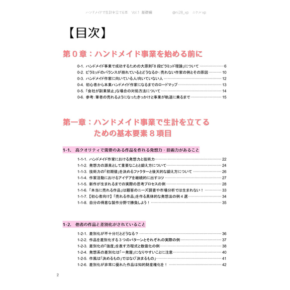 【書籍】ハンドメイドで生計を立てる本 Vol.1 基礎編 (A4版フルカラー136ページ) 3枚目の画像