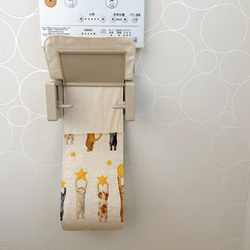 人気沸騰新柄！☆トイレットペーパーホルダーカバー「ほしとねこ」 5枚目の画像