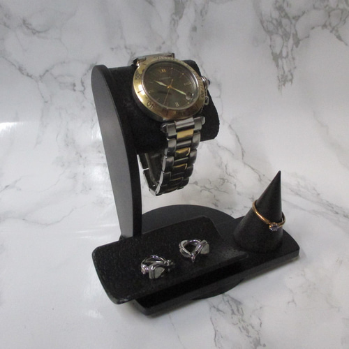 父の日 父の日ギフト ウォッチスタンド オールブラックだ円パイプ