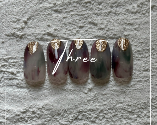 ニュアンス ゴールドアクセント ネイルチップ（つけ爪） THREE 通販