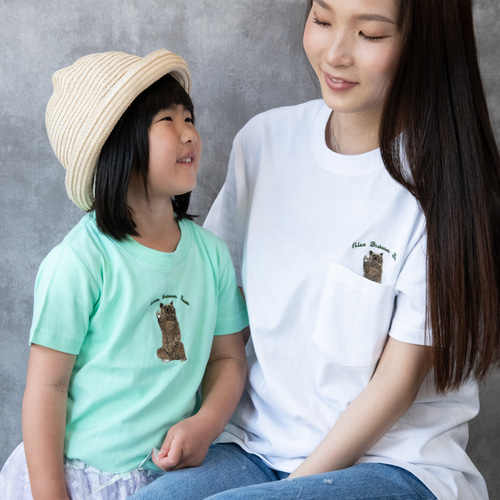 Apolina 刺繍ポケット Tシャツ 5-7y ヒグマ」刺繍 ポケット付きTシャツ Tシャツ honok（刺繍専門店） 通販