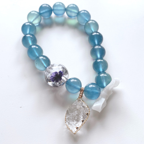 10-56】深い海の底を漂うようなディープアクアマリンとハーキマー