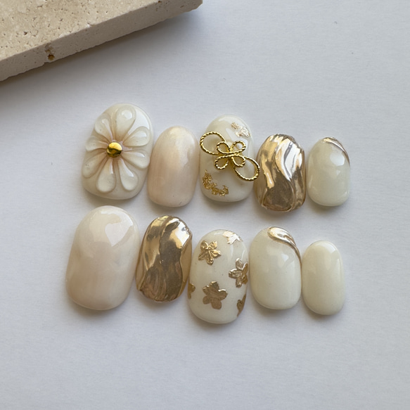 no.61》和柄ネイルチップ サイズオーダー/成人式ネイル/淡色ネイル  