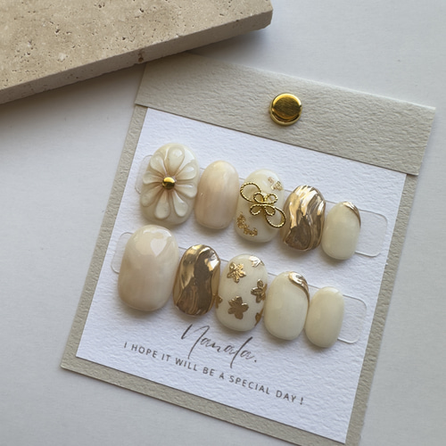 no.61》和柄ネイルチップ サイズオーダー/成人式ネイル/淡色ネイル  