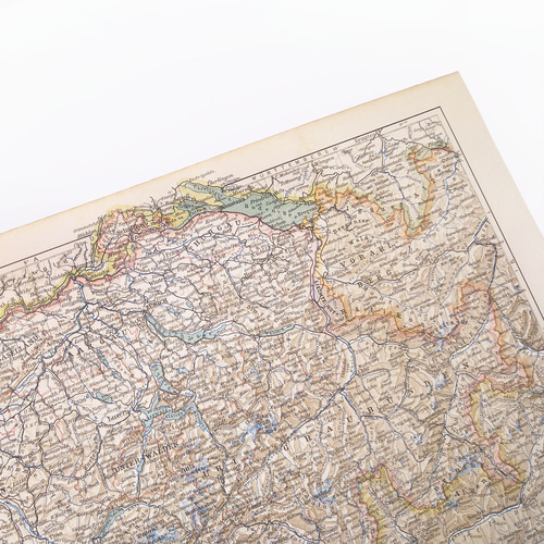 スイス 古地図 資料 アンティークマップ ヴィンテージペーパー 図版