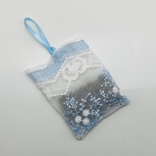 ○サシェケース ラベンダー 香り袋 クローゼット用 レース アロマ