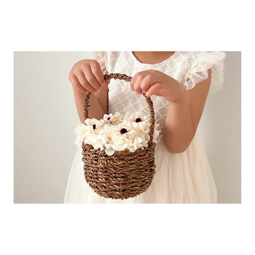 アネモネリングピロー プリザーブドフラワー バスケット かご リング