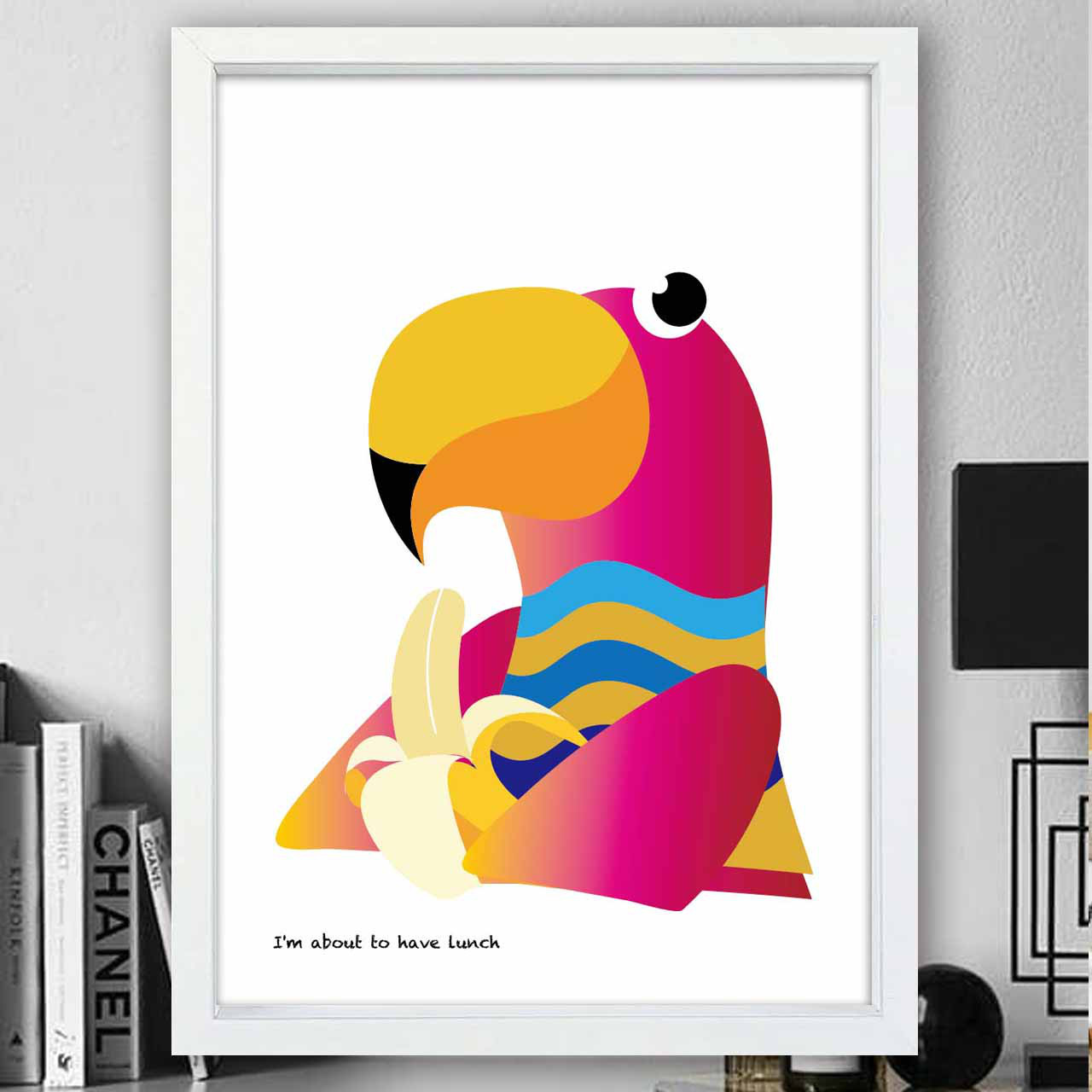 バナナが好き　鳥　送料無料　ポスター　A4 A3 A2 A1　アートポスター　アート/sei検索新着順　2742