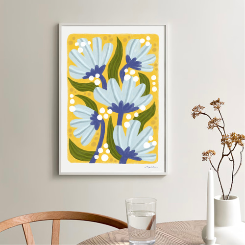 北欧 風 インテリア アート ポスター【 Pastel cosmos 】02 :/135 / 花