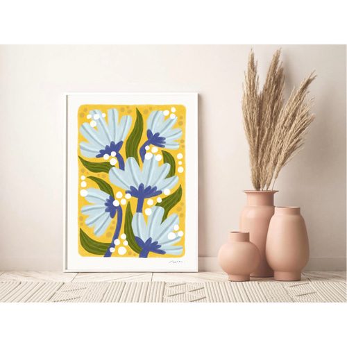 北欧 風 インテリア アート ポスター【 Pastel cosmos 】02 :/135 / 花