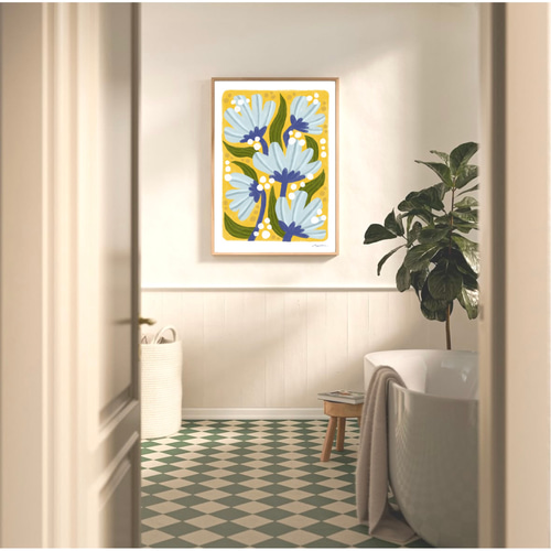 北欧 風 インテリア アート ポスター【 Pastel cosmos 】02 :/135 / 花