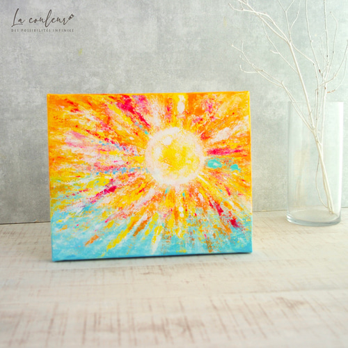 原画】抽象画 世界を照らす太陽 約273×220mm(F3サイズ 原画】抽象画 世界を照らす太陽 約273×220mm(F3サイズ