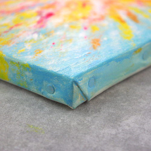 抽象画　太陽と地球 原画】抽象画 世界を照らす太陽 約273×220mm（F3サイズ