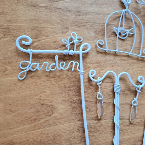 ワイヤークラフトガーデニング雑貨ガーデンピックgardenセット