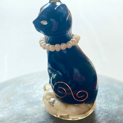 浄化☆招き猫ちゃんオルゴナイト（願い叶えるメモリーオイル封入）