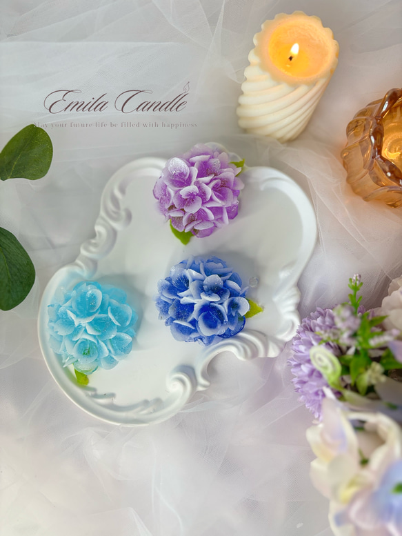 紫陽花キャンドル キャンドル・キャンドルホルダー emilacandle