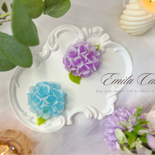 春 紫陽花のキャンドルホルダー 紫陽花らんたん（キャンドルホルダー） キャンドル・キャンドル