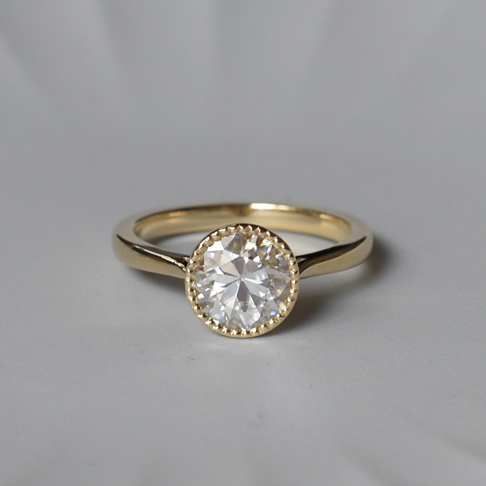 10K/18K【Round】モアサナイト エンゲージリング マリッジリング  10K/18K    YG/PG/WG 53,400円