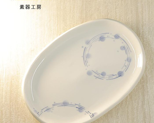 金本さんのタコデザイン 陶器オーバルプレート