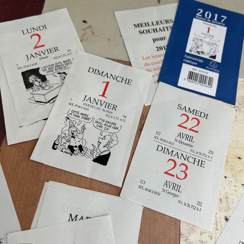 171・日めくりカレンダー フランス 50枚 アソート ジャンクジャーナル