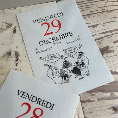 171・日めくりカレンダー フランス 50枚 アソート ジャンクジャーナル