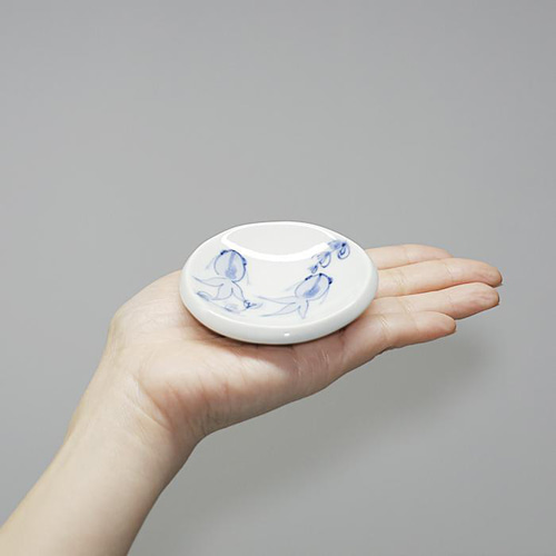 砥部焼 おしゃれ 「3点セット（金魚）」楕円皿 豆皿 ミニカップ 器 和
