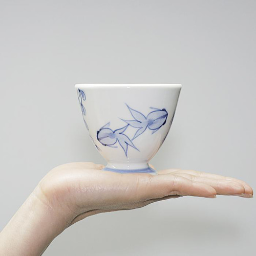砥部焼 おしゃれ 「3点セット（金魚）」楕円皿 豆皿 ミニカップ 器 和
