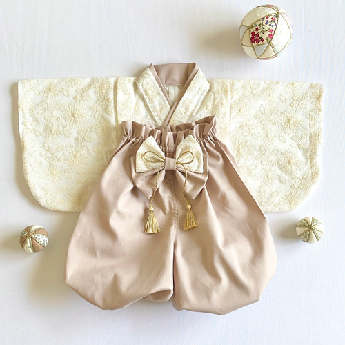 ハンドメイド❁⃘ベビー袴 豪華 くすみピンク レース お食い初め 初節句 5e48437e33e2bc84b65586252b879c