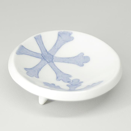 砥部焼 おしゃれ 「3点セット（雪柄）」楕円皿 豆皿 ミニカップ