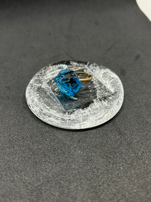 豆皿 正方形 透明 ガラス ペーパーウェイト アクセサリー置き 薬味皿