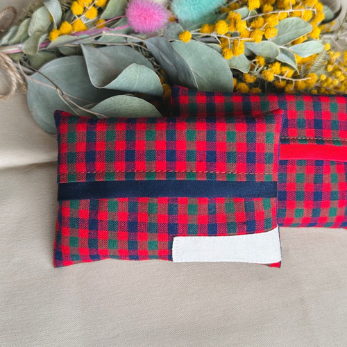 選べる名前タグ 《送料無料》 ティッシュカバー 【ファミリアチェック