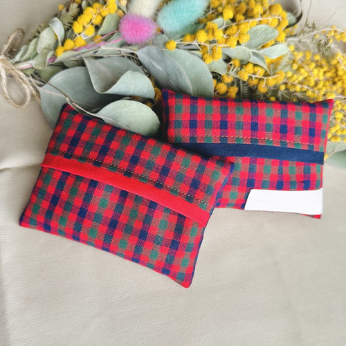 選べる名前タグ 《送料無料》 ティッシュカバー 【ファミリアチェック