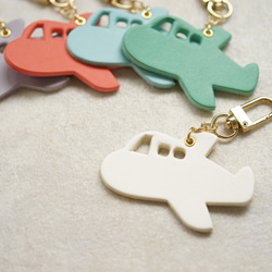 本革 チャーム 【ひこうき】 [名入れOK] キーリング キーホルダー 北欧 バッグチャーム hoshinooto 17枚目の画像